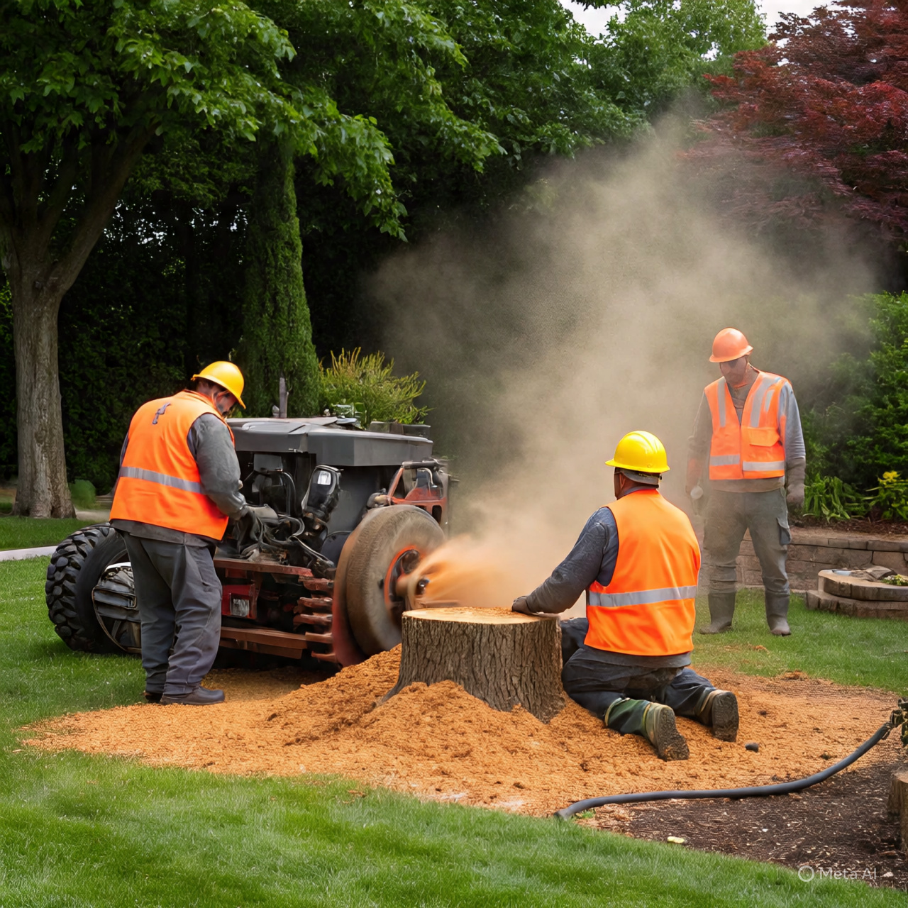 Stump grinding illustration